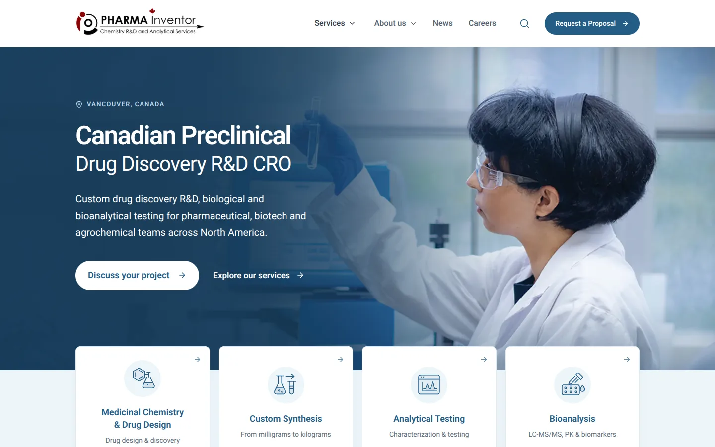 Pharma Inventor website on desktop