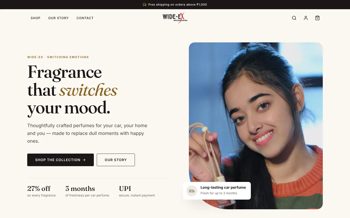 WIDE-EX website on desktop
